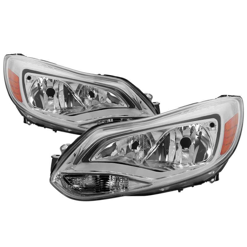 xTune Ford Focus 2012-2014 Halogen Only OEM Style Headlights - Chrome HD-JH-FFOC12-AM-C - 9037344