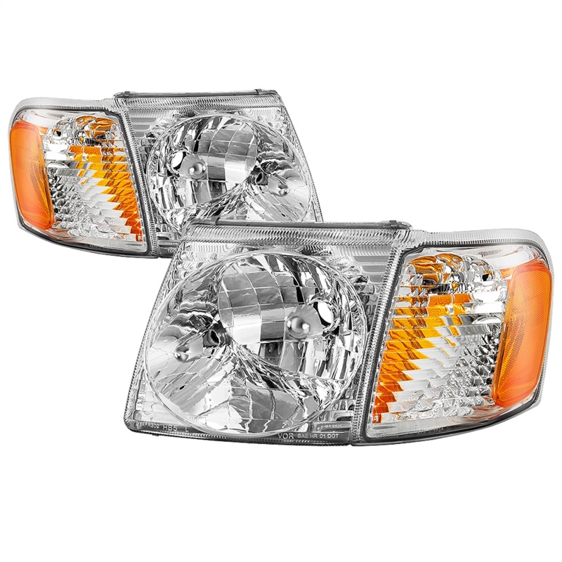 xTune 01-03 Ford Explorer Sport 4pc OEM Style Headlights w/Corners - Chrome (HD-JH-FEXP01-ST-C) - 9042621