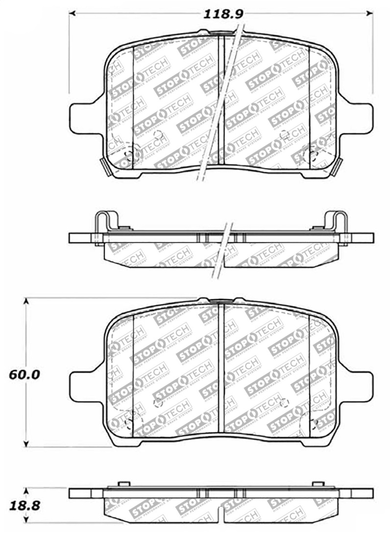 StopTech Street Select Brake Pads - Front - 305.10280