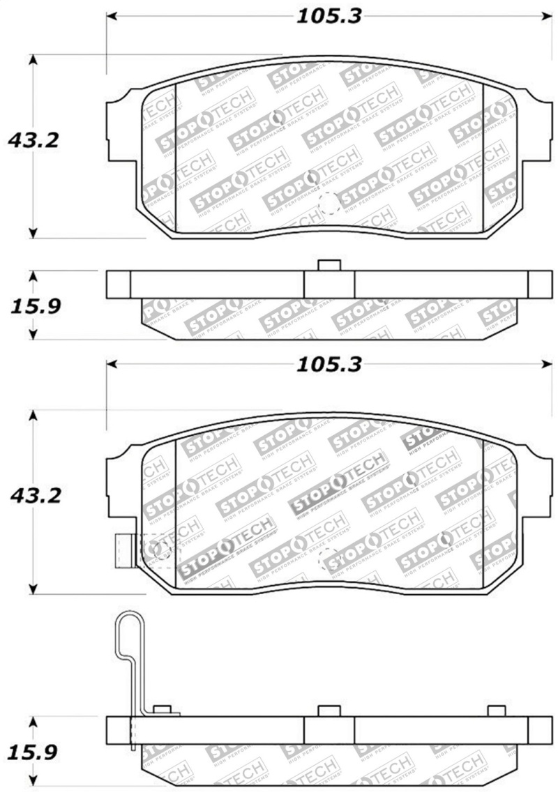 StopTech Street Touring 11/00-02 Infiniti G20/10/00-04 I30/I35 Rear Brake Pads - 308.09000