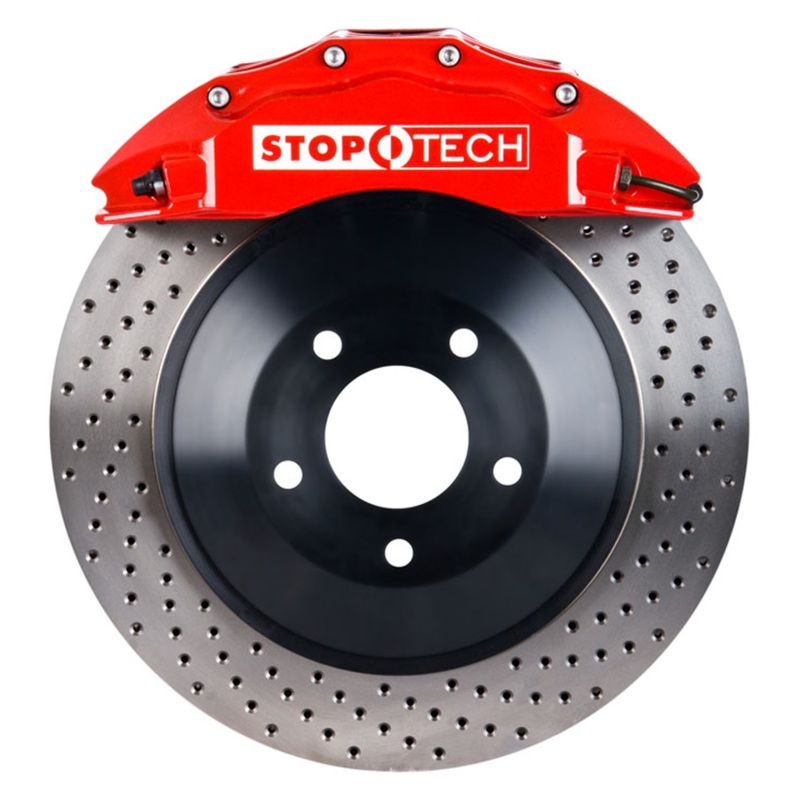 StopTech 06-16 Chrysler 300 Front BBK w/ Red Calipers Slotted Rotors - 82.242.6100.72