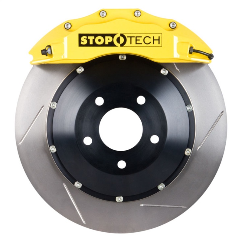 StopTech 08-10 Audi S5 Front BBK w/ Yellow ST-60 Calipers Slotted 380x32mm Rotors Pads Lines - 83.114.6800.81