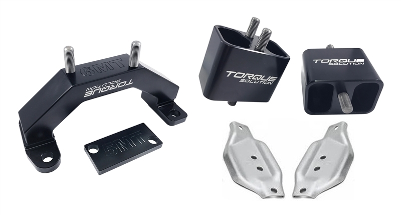 Torque Solution Solid Billet Engine/Transmission Mounts w/Mount Plates - 02-14 Subaru WRX - TS-SU-250SB-PL