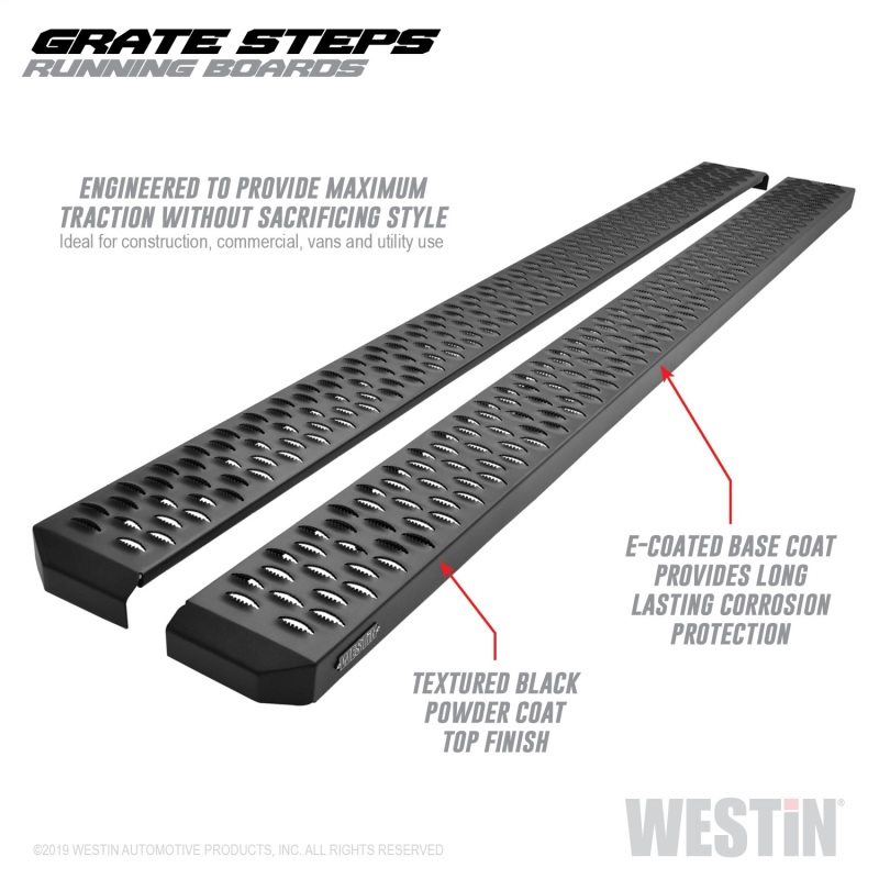 Westin Grate Steps Running Boards 83 in - Textured Black - 27-74765