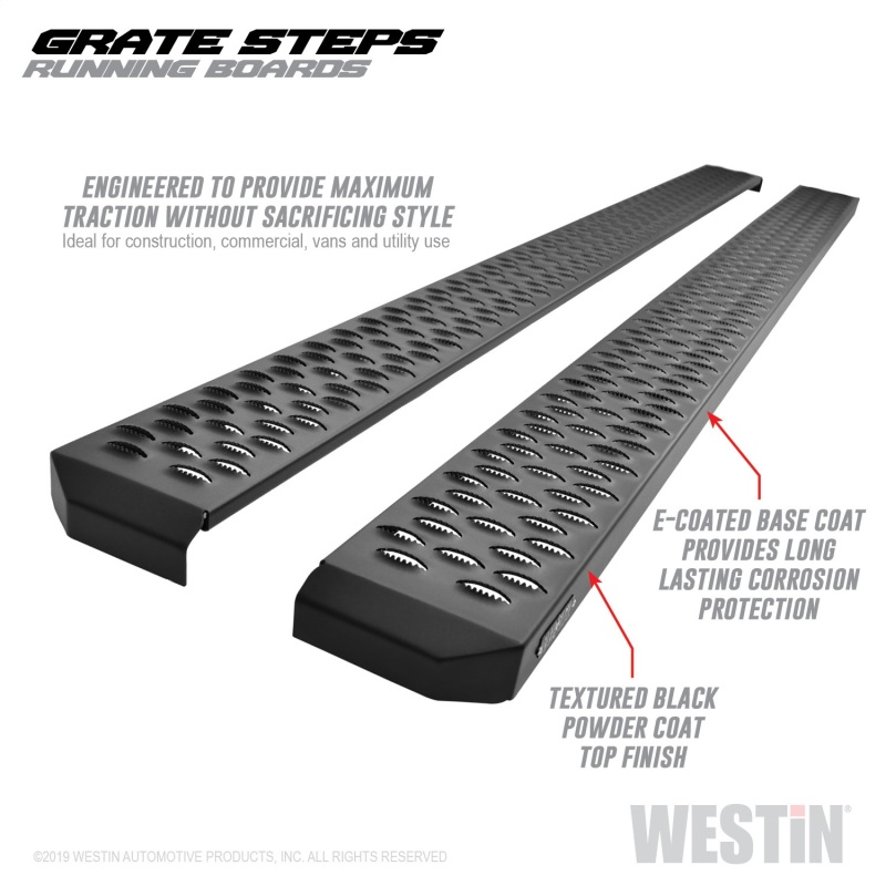 Westin Grate Steps Running Boards 90 in - Textured Black - 27-74745