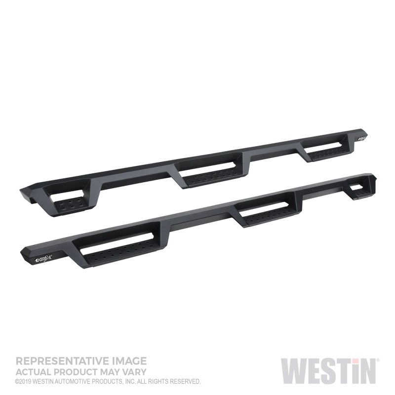 Westin 19-20 GM 1500 DC 6.5ft bed (Excludes LD/Limited) HDX Drop W2W Nerf Step Bars - Textured Black - 56-534715
