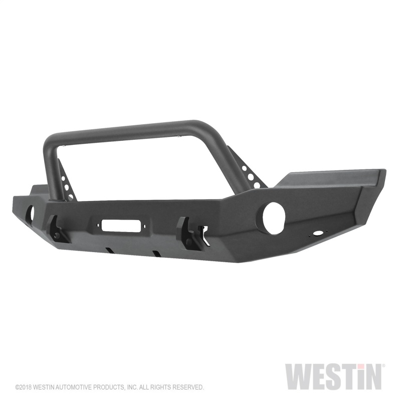 Westin 07-18 Jeep Wrangler JK WJ2 Full Width Front Bumper w/Bull Bar Textured Black - 59-80045