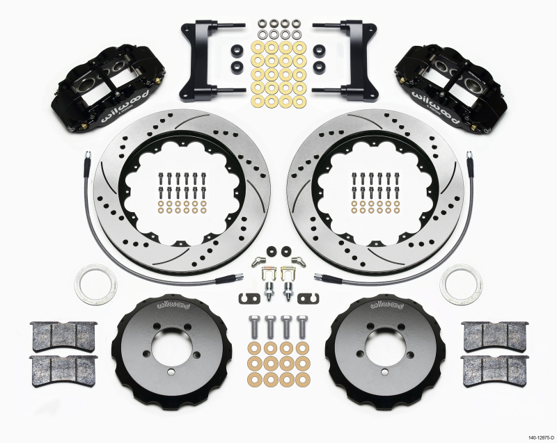 Wilwood Narrow Superlite 6R Front Hat Kit 14.00in Drilled 1999-2012 Subaru WRX w/Lines - 140-12875-D