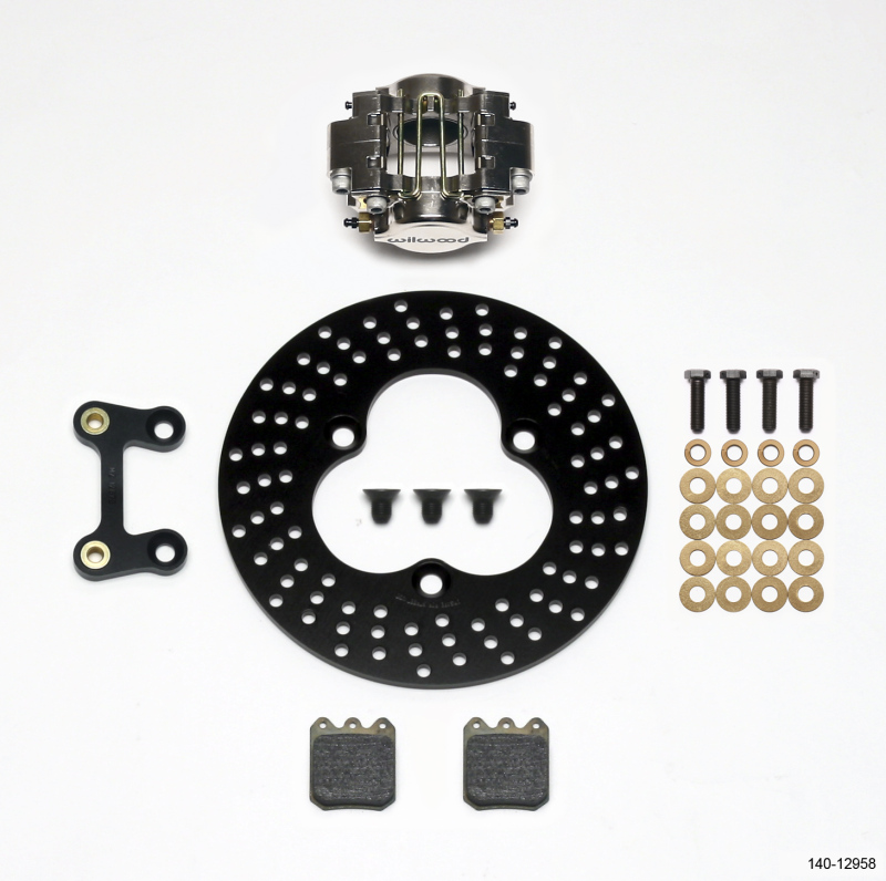Wilwood Dynapro Single LW Left Front Kit - Midget 10.20in Aluminum Drilled Rotor - 140-12958
