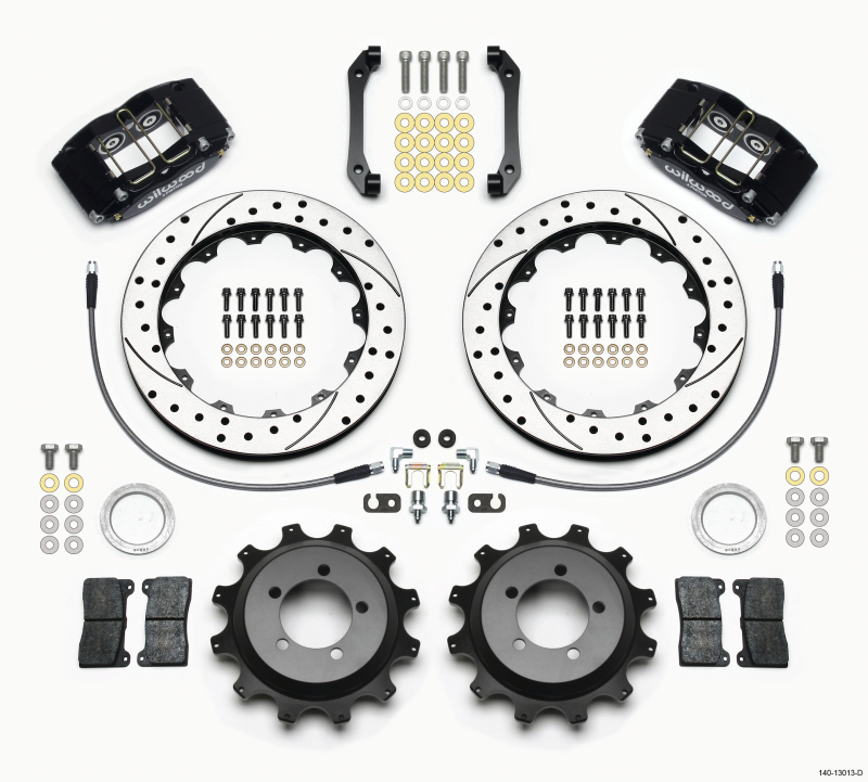 Wilwood Dynapro Radial Rear Kit 12.88in Drilled 2006-2007 Subaru WRX w/Lines - 140-13013-D