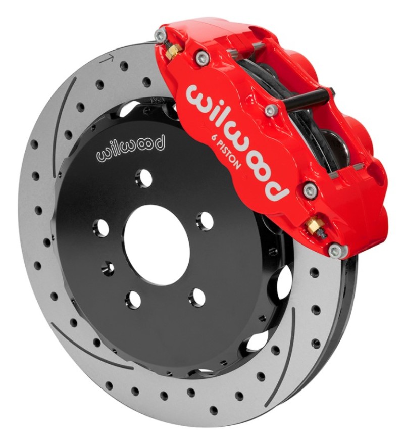 Wilwood 03-08 Audi A4 Forged Narrow Superlite 6R Front Big Brake Kit 12.88in Rotor Dia (Red) w/ Line - 140-14487-DR