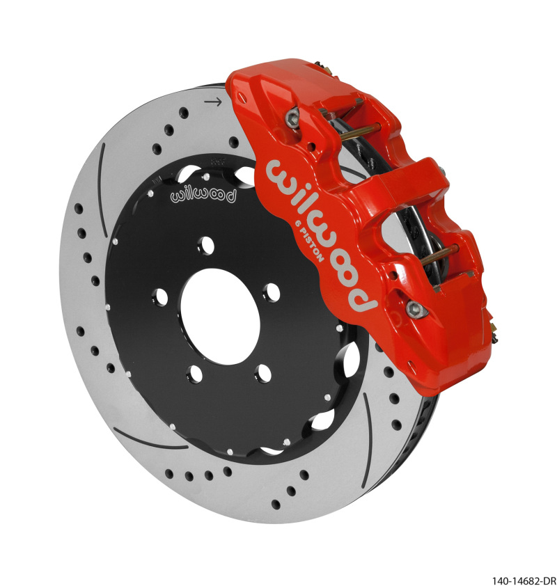 Wilwood AERO6 Front Big Brake Kit 14.00in Red 03-11 Crown Victoria - 140-14682-DR