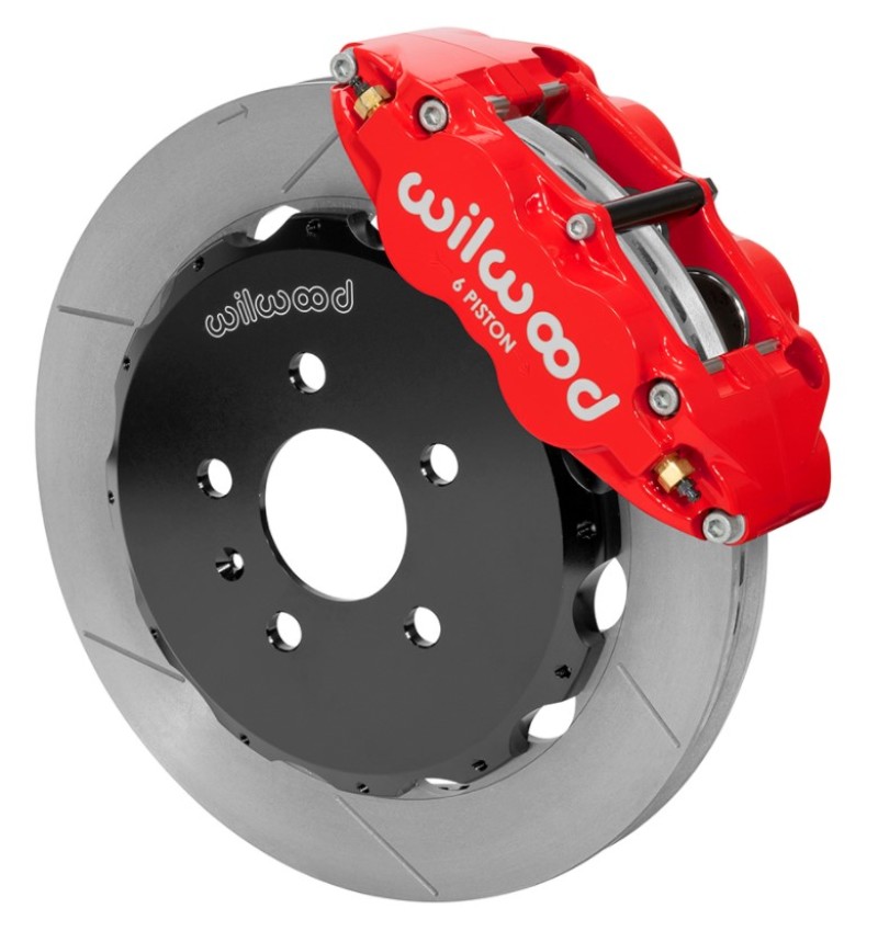 Wilwood 03-08 Audi A4 Forged Narrow Superlite 6R Front Big Brake Kit 12.88in (Red) w/ Lines - 140-14487-R