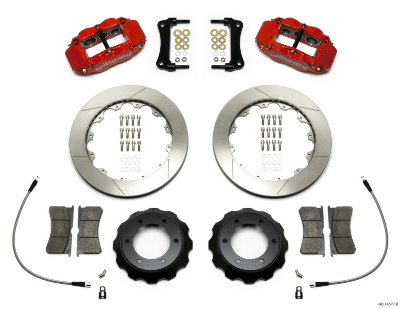 Wilwood Narrow Superlite Red 6R Front Kit 12.88in Slotted Rotor w/ Lines 05-15 Toyota Tacoma - 140-14577-R
