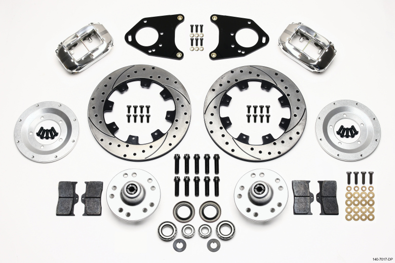 Wilwood Forged Dynalite Front Kit 12.19in Drilled Polished 71-80 Pinto/Mustang II Disc & Drum - 140-7017-DP