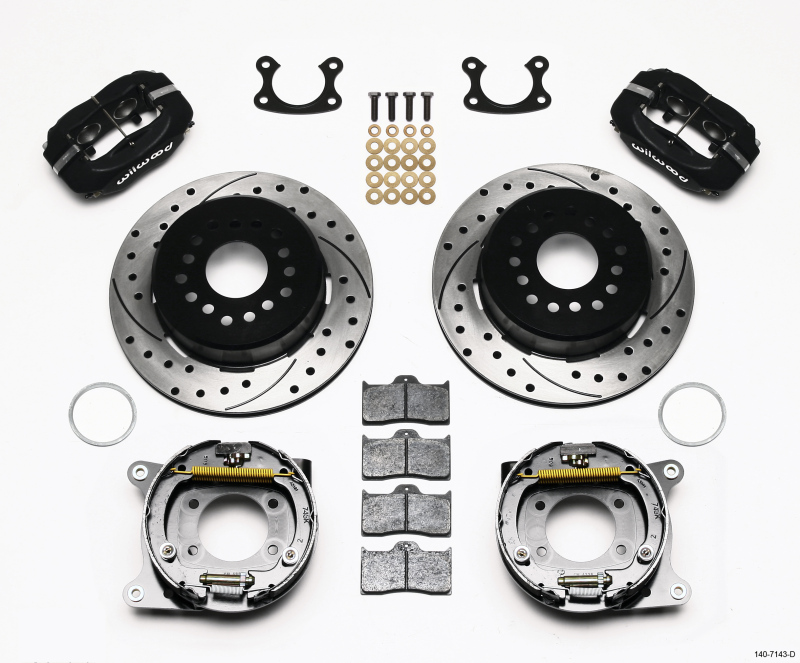 Wilwood Forged Dynalite P/S Park Brake Kit Drilled Small Ford 2.66in Offset - 140-7143-D