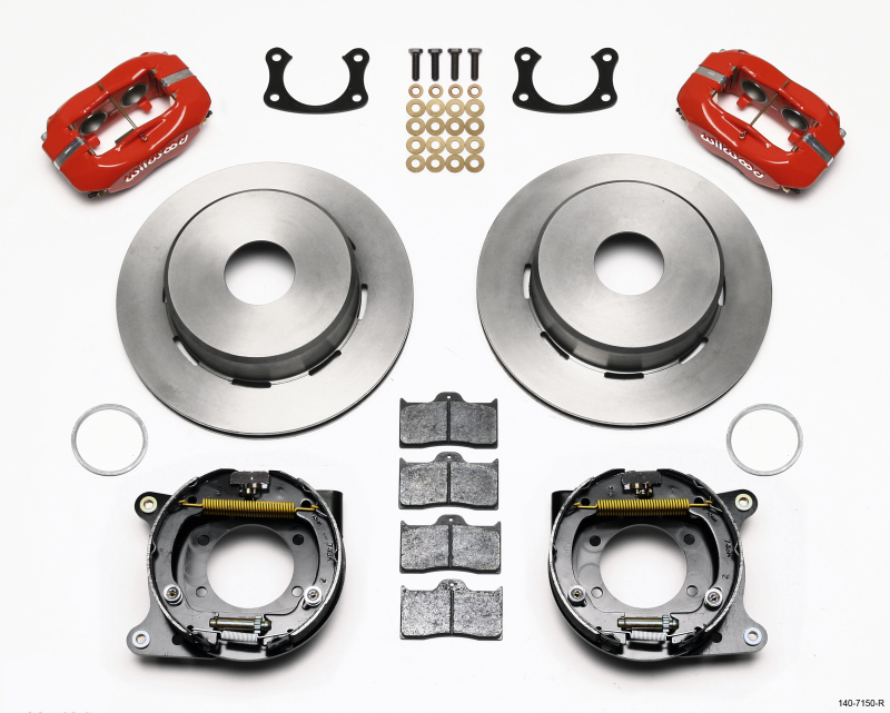 Wilwood Forged Dynalite P/S Park Brake Kit Red Big Ford New 2.50in Offset Currie Blank - 140-7150-R