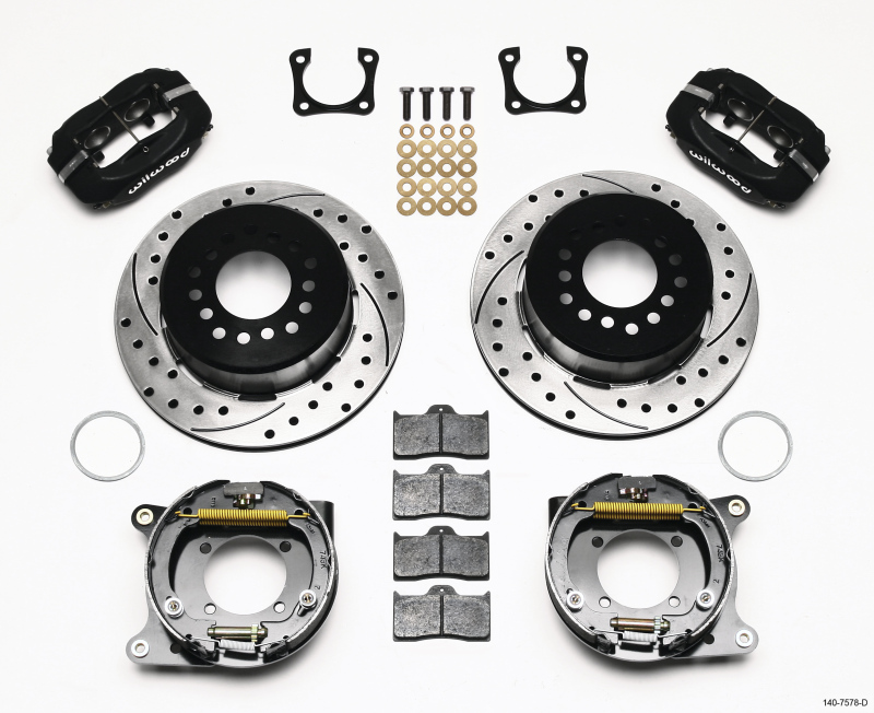 Wilwood Forged Dynalite P/S Park Brake Kit Drilled Chevy 12 Bolt-Spec 3.15in Brng - 140-7578-D