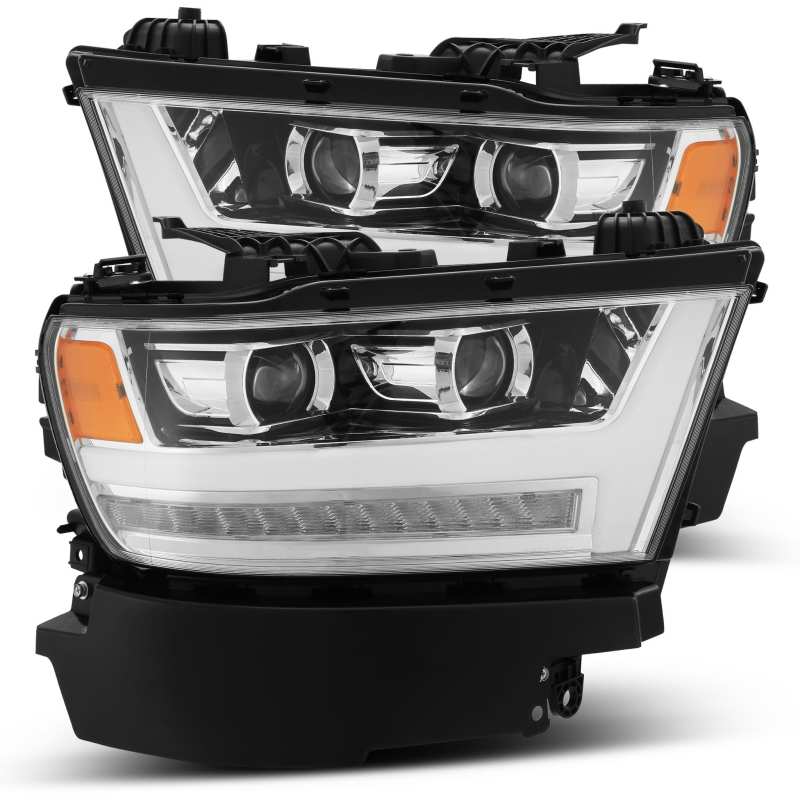 AlphaRex 19-20 Dodge Ram 1500 LUXX LED Proj Headlights Plank Chrome w/Activ Light/Seq Signal/DRL - 880544