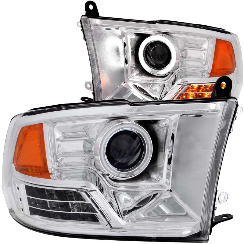 ANZO 2009-2016 Dodge Ram 1500 Projector Headlights w/ Halo Chrome (CCFL) - 111160