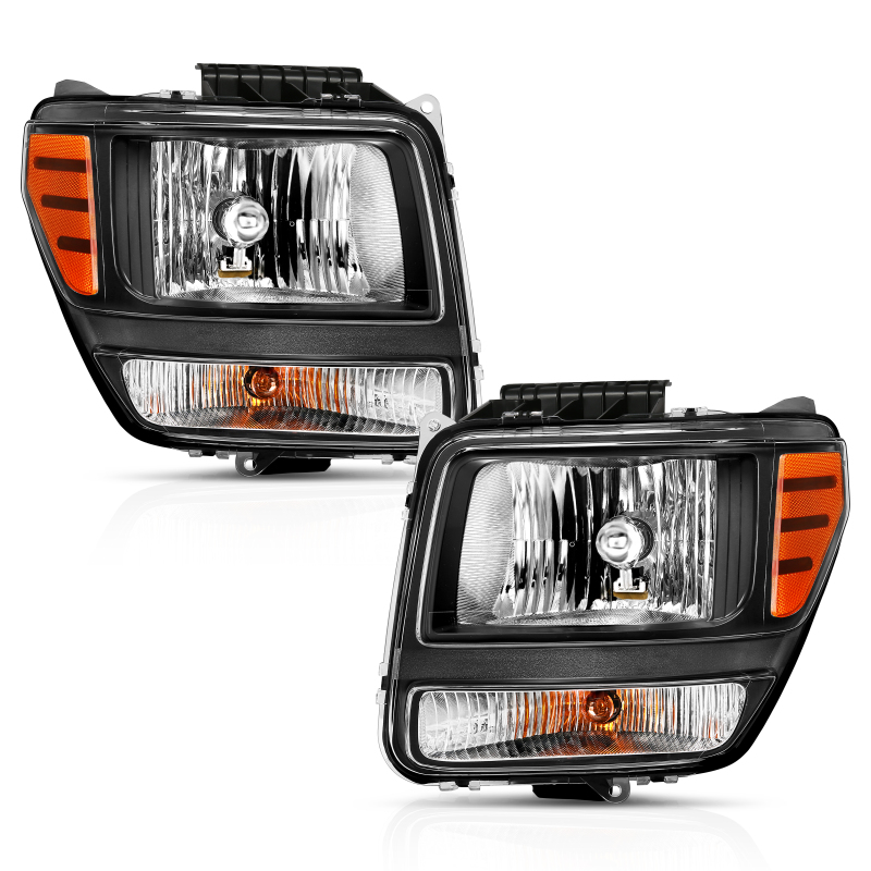 ANZO 2007-2012 Dodge Nitro Crystal Headlight  Black Amber - 111426