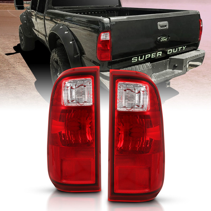 ANZO 2008-2016 Ford F-250 Taillight Red/Clear Lens (OE Replacement) - 311305