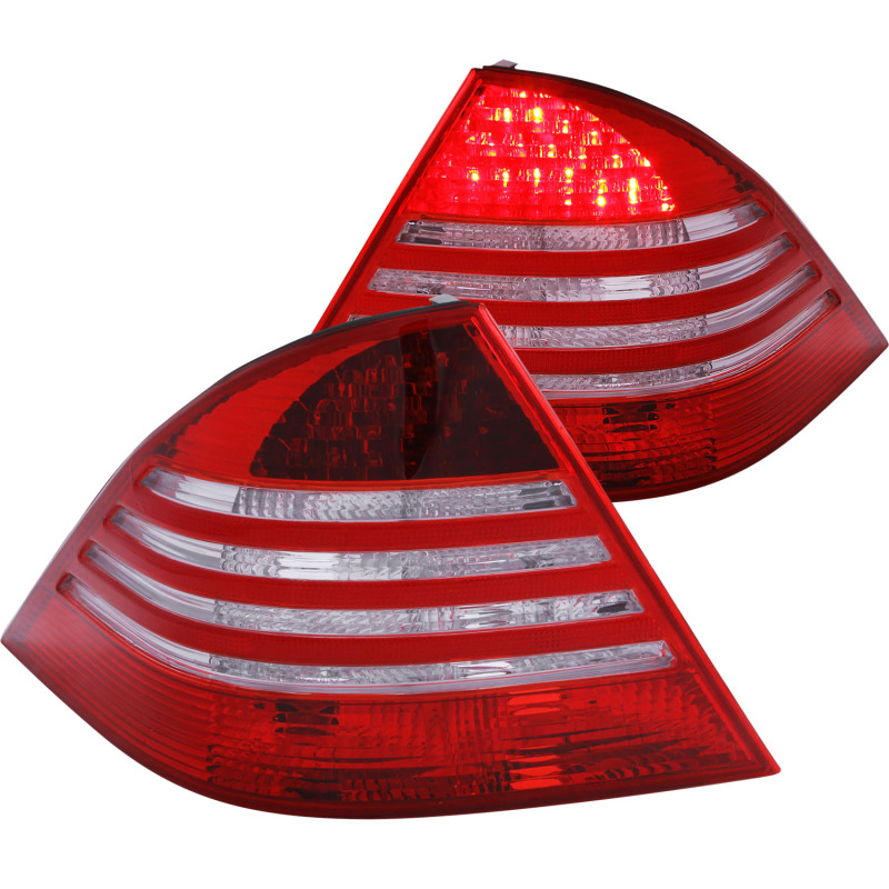 ANZO 2000-2005 Mercedes Benz S Class W220 LED Taillights Red/Clear - 321055