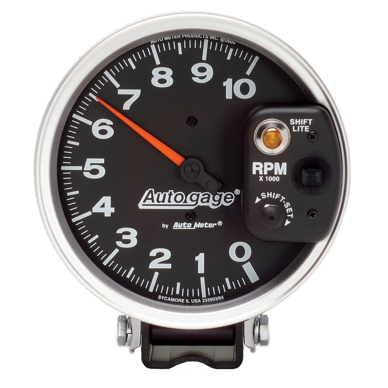 Autometer AutoGage 5in / 10k RPM / Pedestal Mount Black Tachometer w/ Shift Light - 233903