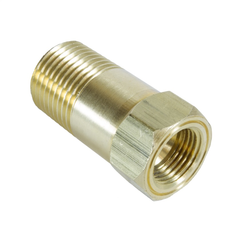 Autometer Adapter Fitting 1/2 NPT Brass Male Extension for Mechanical Gauge - 2270