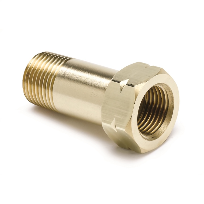 Autometer Fitting Adapter 3/8in NPT Male Extension Brass for Mechanical Temperature Gauge - 2373