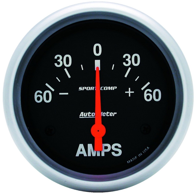Autometer 2-5/8in Electric 60-0-60 Amps Ammeter - 3586