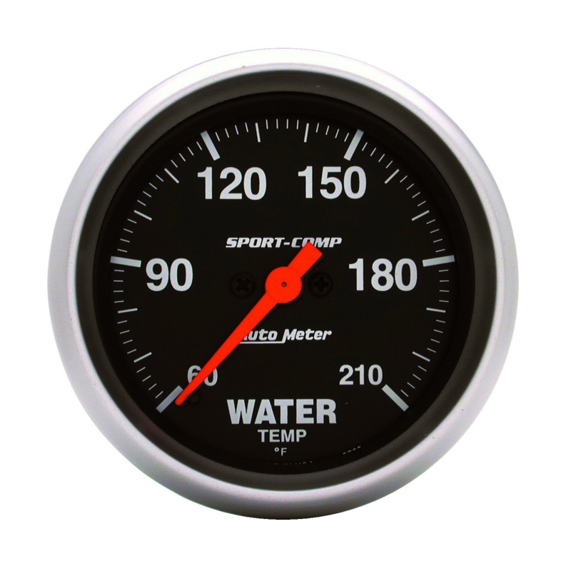 Autometer Sport-Comp 2-5/8in Water Temperature 60-210 Degrees F Stepper Motor Gauge - 3569