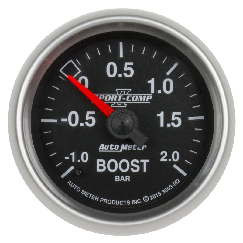 Autometer Sport-Comp II Gauge Vac/Boost 2 1/16in -1 - +2 Bar Mechanical Sport-Comp II - 3603-M2