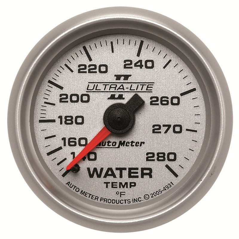 Autometer Ultra-Lite II 52mm 140-280 Deg F Mechanical Water Temp Gauge - 4931