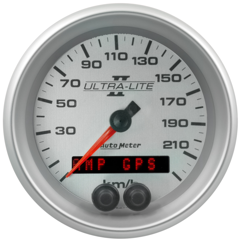 Autometer Ultra-Lite II 3-3/8in. 225KM/H (GPS) Speedometer Gauge - 4980-M