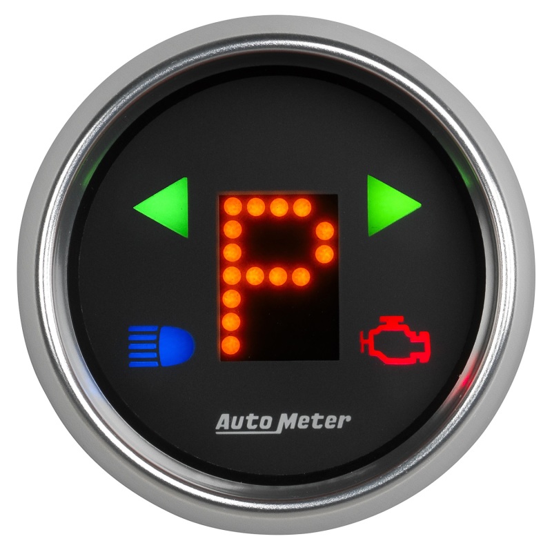 Autometer Automatic Transmission PRNDL Black Dial Flat Lens Bright Super Bezel Gauge - 6150