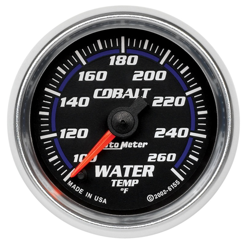 Autometer Cobalt 52mm 100-260 Deg F Electronic Water Temp Gauge - 6155