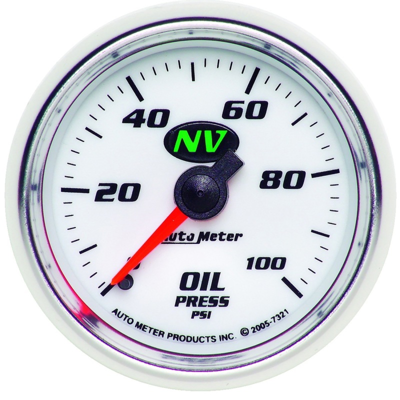 Autometer NV 52mm 0-100 PSI Oil Pressure Mechanical Gauge - 7321