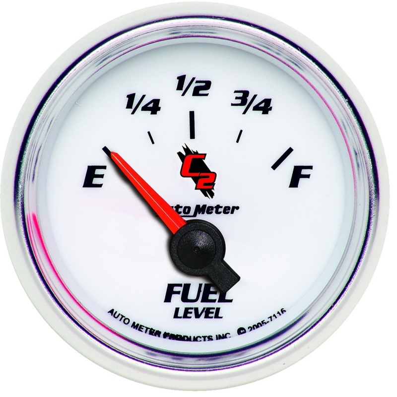 Autometer C2 52mm 240-33 Ohm Short Sweep Electronic Fuel Level Gauge - 7116