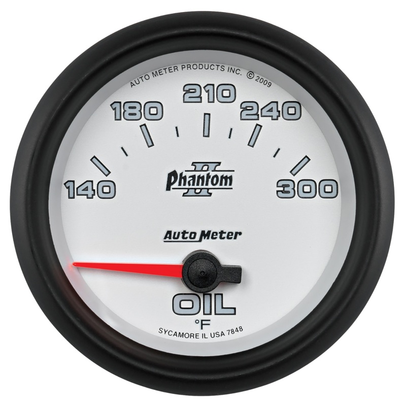 Autometer Phantom II 2 5/8in 140-300 Degree F Short Sweep Electronic Oil Temperature Gauge - 7848