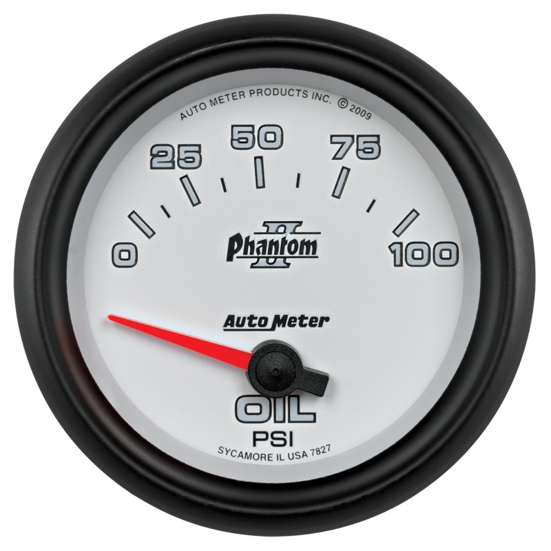 Autometer Phantom II 2 5/8in 0-100 PSI Short Sweep Electronic Oil Pressure Gauge - 7827