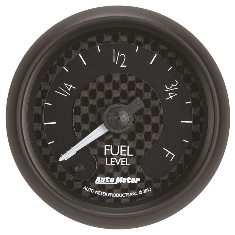 Autometer GT Series 52mm Full Sweep Electronic 0-280 ohm Fuel Level Programmable Empty-Full Range - 8010