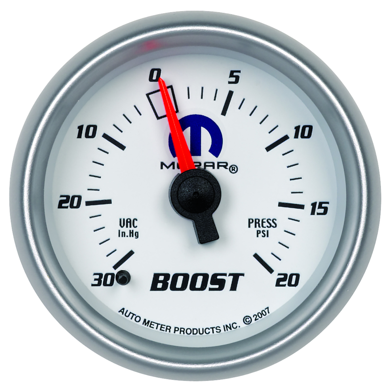 Autometer Mopar 52mm Mechanical 30 In Hg-Vac/20 PSI Vacuum/Boost Gauge - 880026