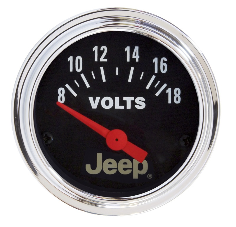 Autometer Jeep 52mm 8-18 Volts Short Sweep Electronic Voltmeter Gauge - 880242