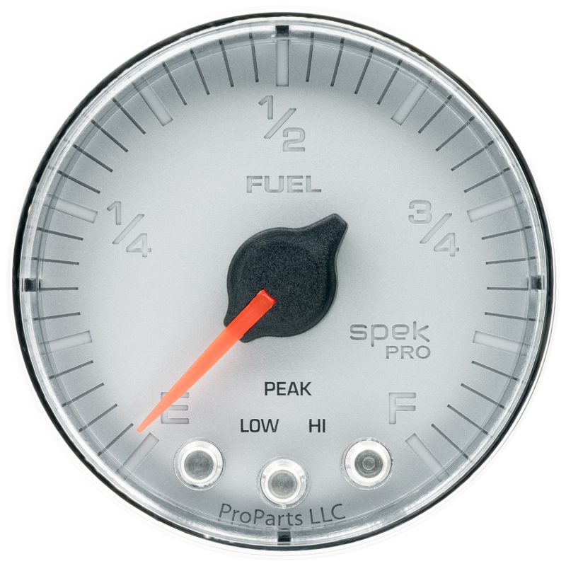 Autometer Spek-Pro Gauge Fuel Level 2 1/16in 0-270 Programmable Slvr/Chrm - P312218