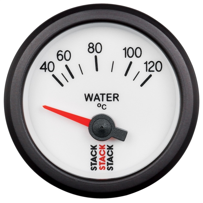Autometer Stack 52mm 40-120 Deg C M10 Male Electric Water Temp Gauge - White - ST3257