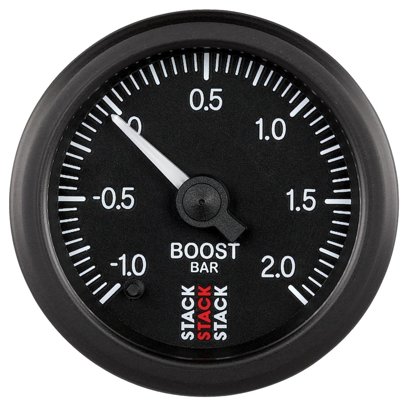 Autometer Stack 52mm -1 to +2 Bar (Incl T-Fitting) Pro Stepper Motor Boost Pressure Gauge - Black - ST3311