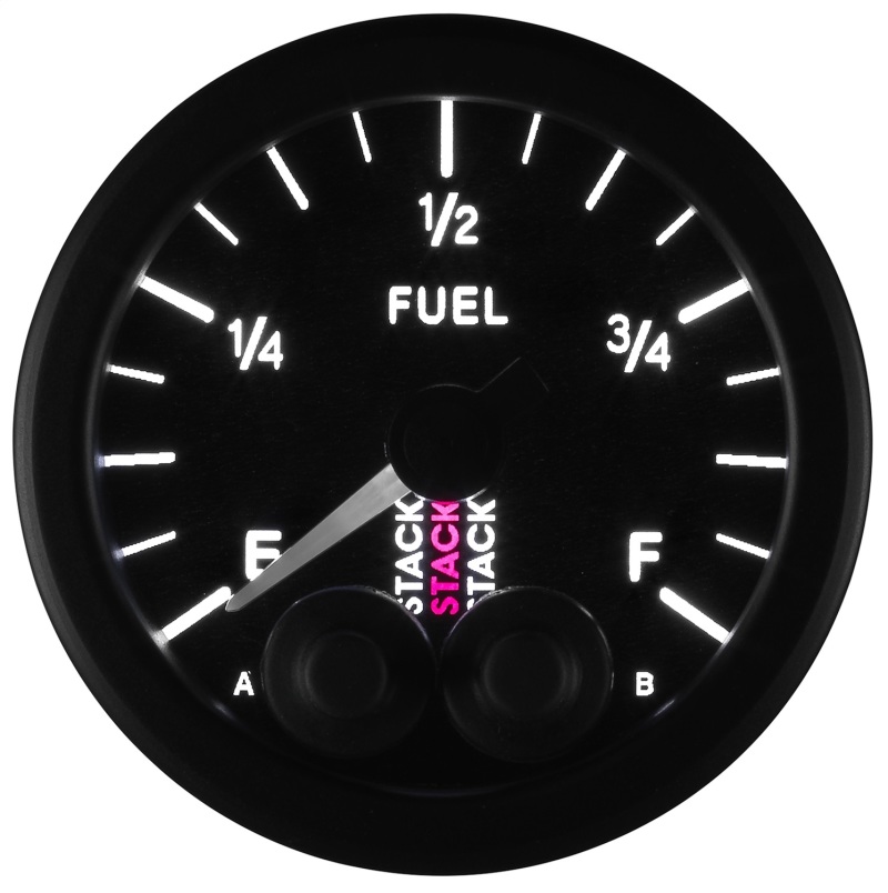 Autometer Stack 52mm 0-280 Ohm Programmable Pro-Control Fuel Level Gauge - Black - ST3515