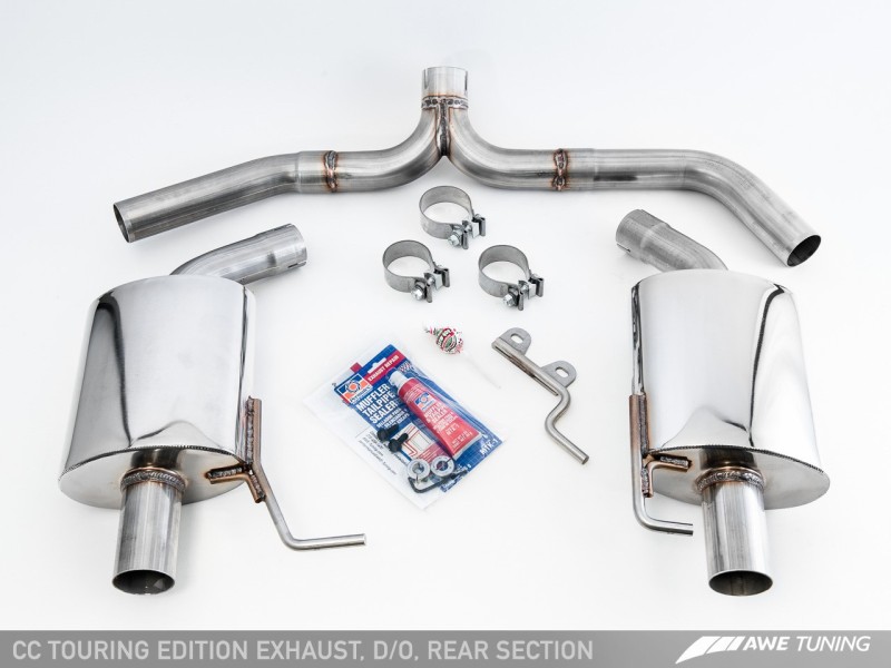 AWE Tuning VW CC Touring Edition Exhaust Dual Outlet - Diamond Black Tips - 3010-33022
