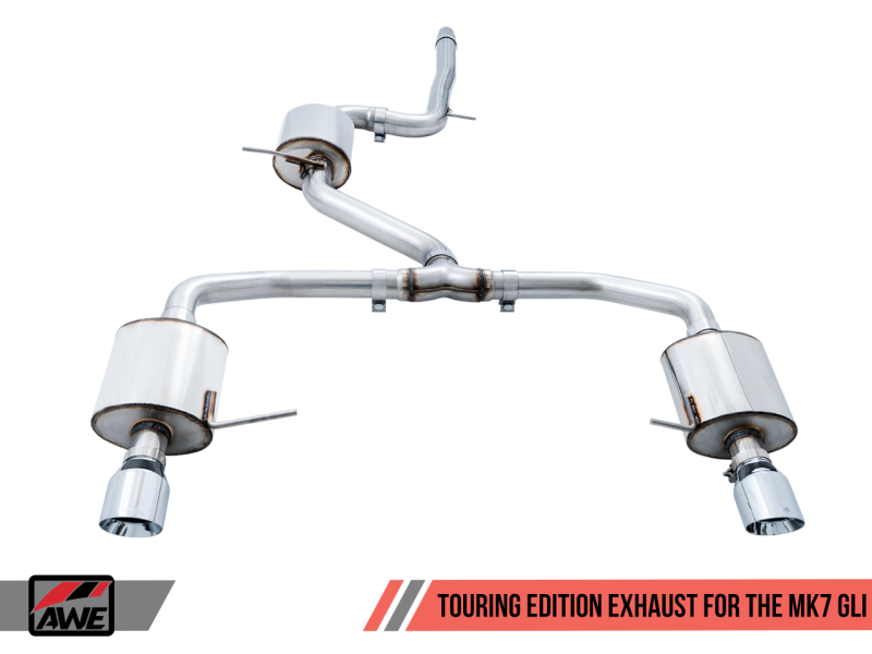 AWE Tuning 18-21 Volkswagen Jetta GLI Mk7 Touring Exhaust - Chrome Silver Tips (Fits High-Flow DP) - 3015-22070